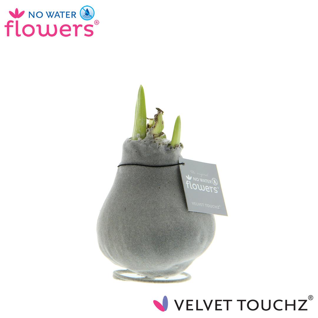 No Water Flowers Velvet Touchz® Silver – Pflegeleichte Deko-Blume Ø15cm