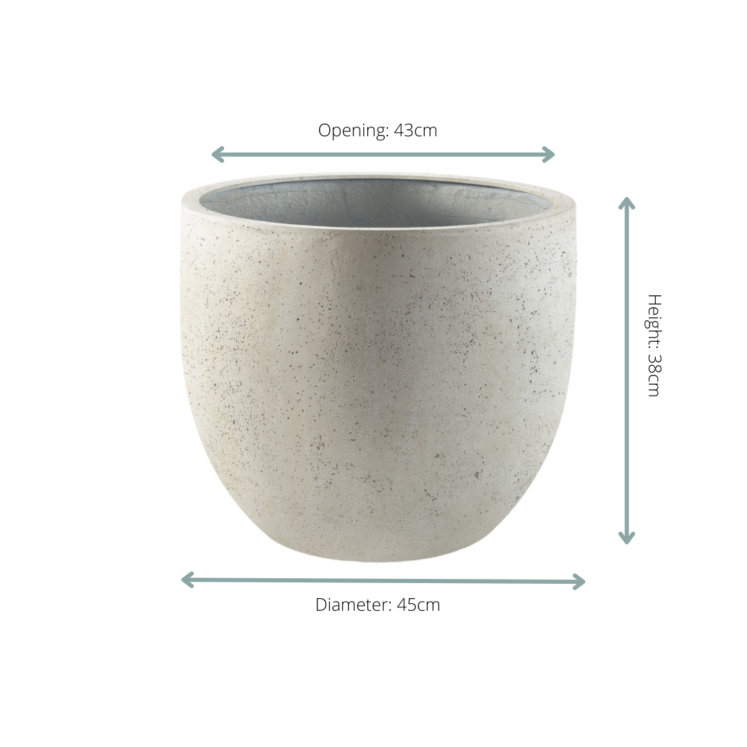 Pot Grigio New Egg Antique White – Moderner Keramik-Pflanztopf D45xH38