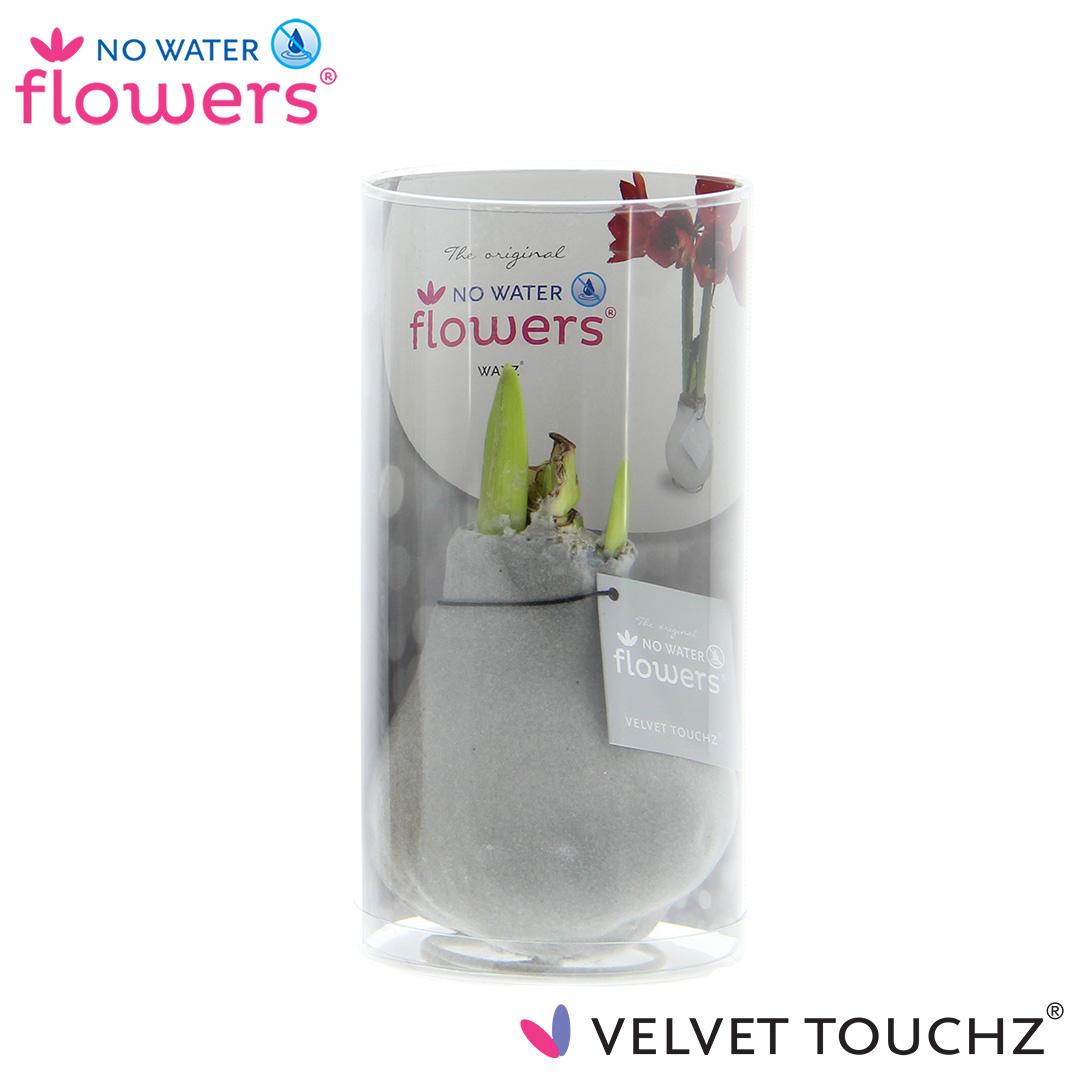 No Water Flowers Velvet Touchz® Zilver – Pflegeleichte Deko-Blume Ø15cm