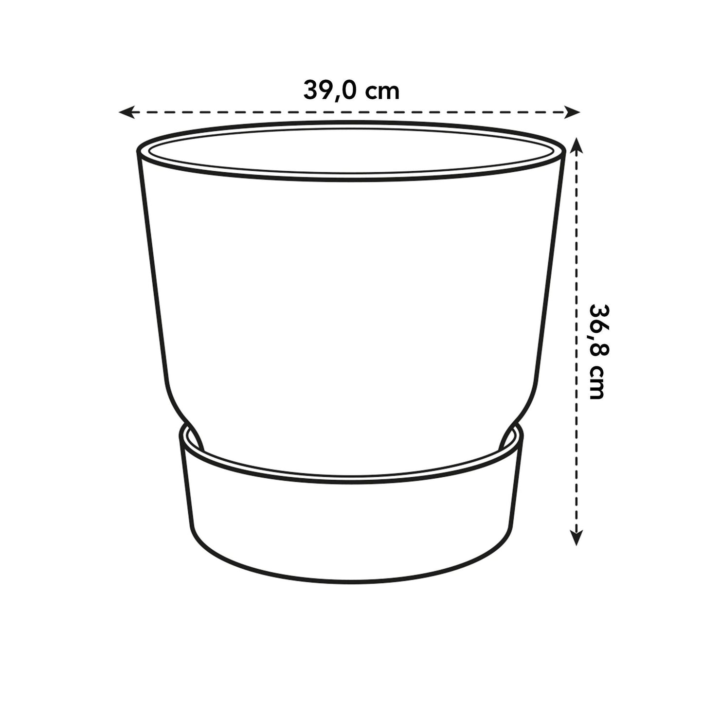 elho Greenville Rundtopf Grün Ø39 x H37 cm – Modern & Pflegeleicht