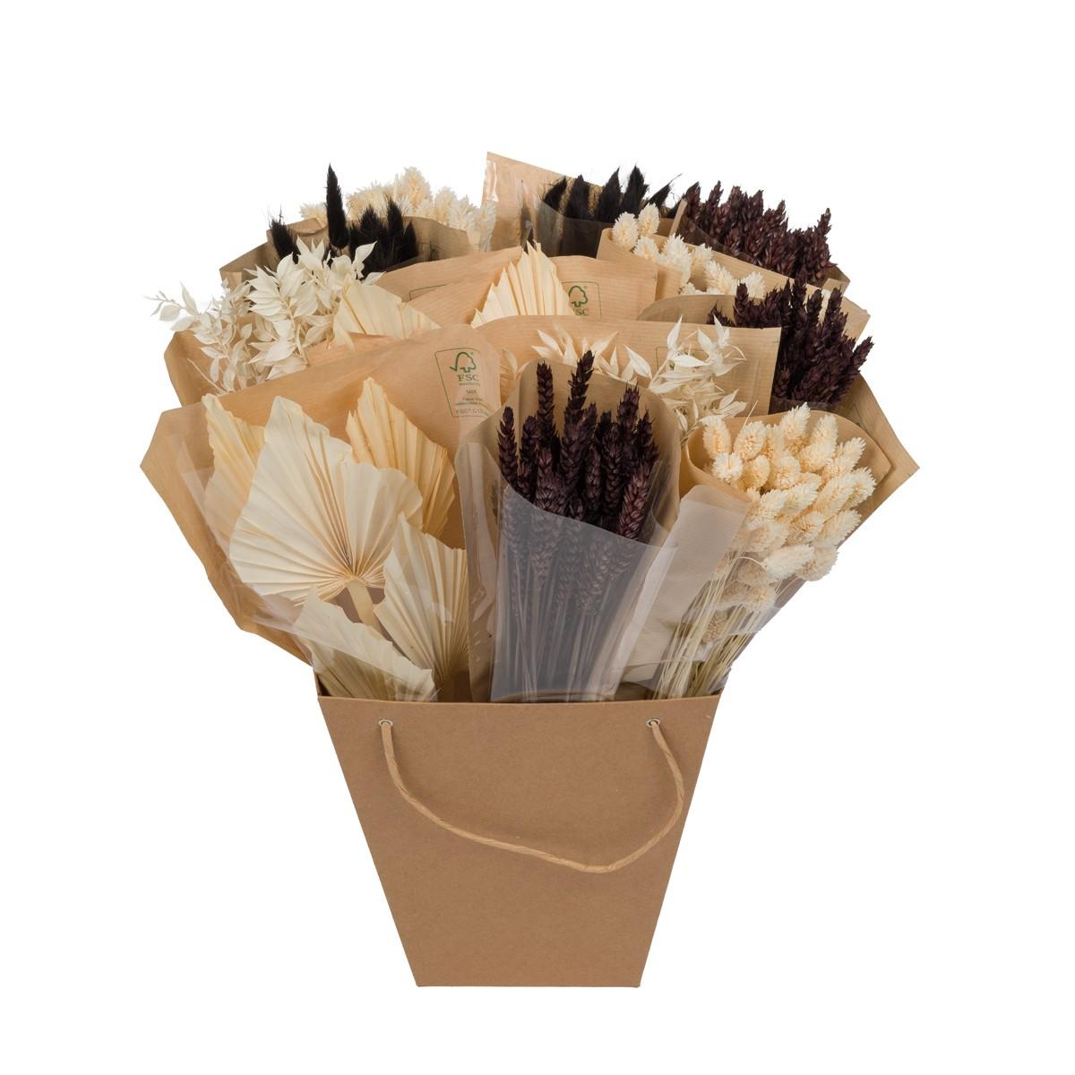 Getrocknete Blumen Dried Mono Mix Black&White 50cm