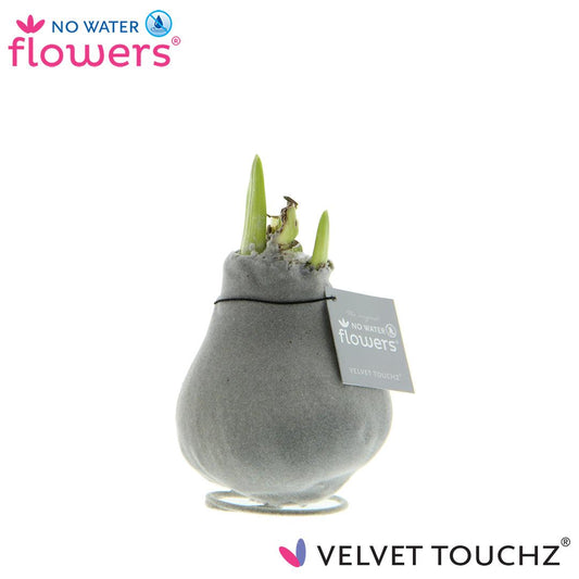 No Water Flowers Velvet Touchz® Silver – Pflegeleichte Deko-Blume Ø15cm