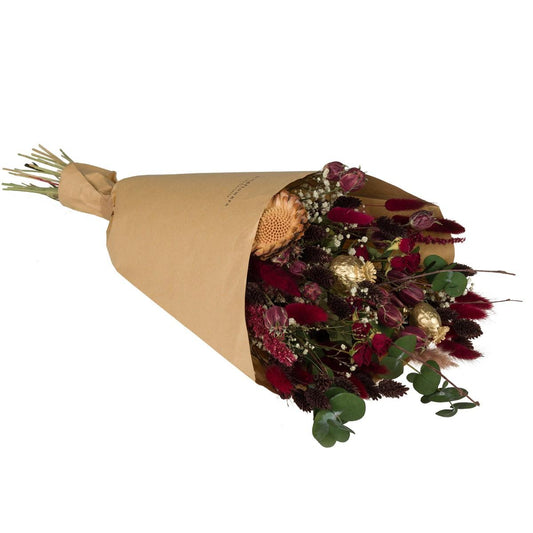 Großer Trockenblumenstrauß Scarlet Red – 8er Set, ca. 60 cm