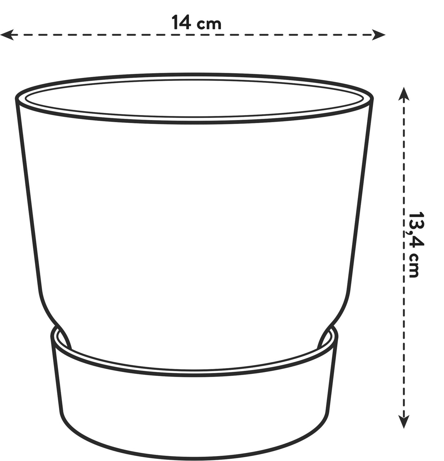 elho Greenville Round Pflanztopf Grau D14 x H13 cm