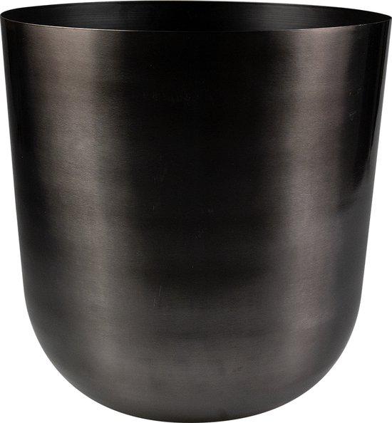 Moderner Pflanztopf Mayk Lead D20 in Metalloptik