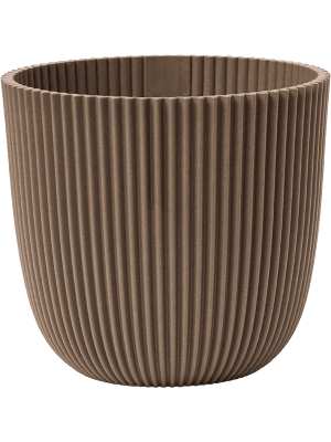 Capi Nature Groove Übertopf – Warm Taupe Ø 17 cm