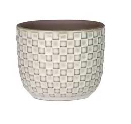 Mini Blumentopf Relief Weiß Ø7 cm