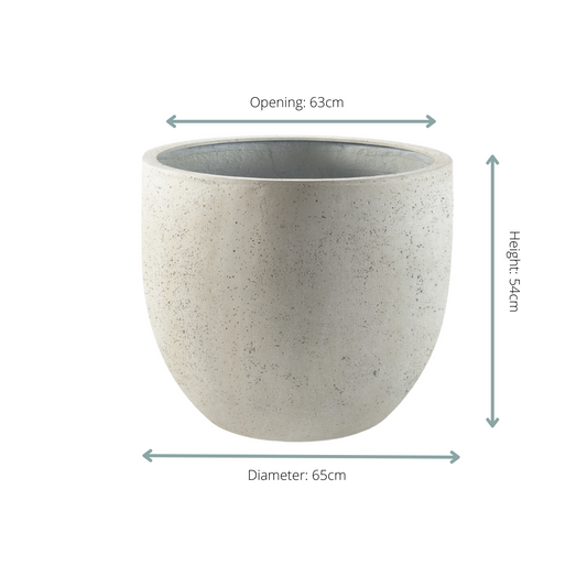 Pot Grigio New Egg Antique White – Moderner Pflanzentopf D65 x H54