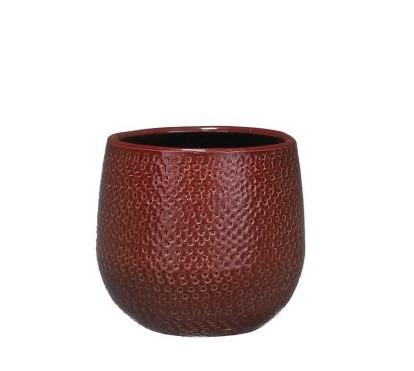 Keramiktopf Gabriel rund Bordeaux D14 cm