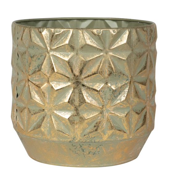 Goldener Ziertopf – Eleganter Übertopf D15