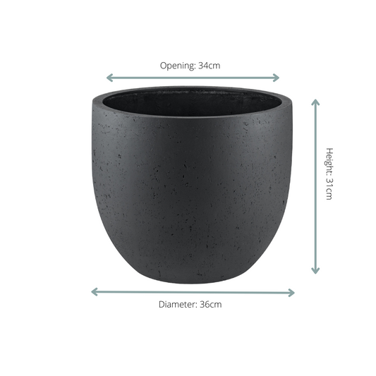 Pot Grigio New Egg Antraciet – Moderner Pflanztopf D36 x H31