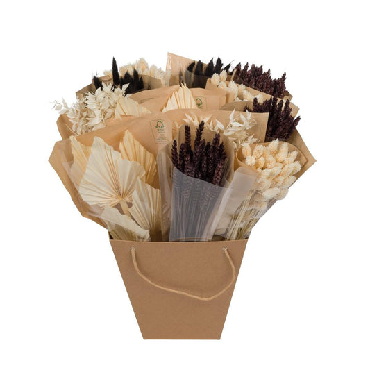 Getrocknete Blumen Dried Mono Mix Black&White 50cm