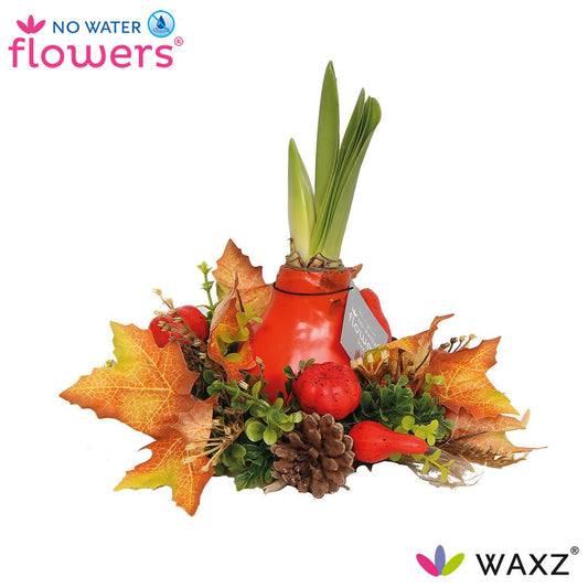 No Water Flowers Waxz® Autumn Wreath Orange - ↕20cm