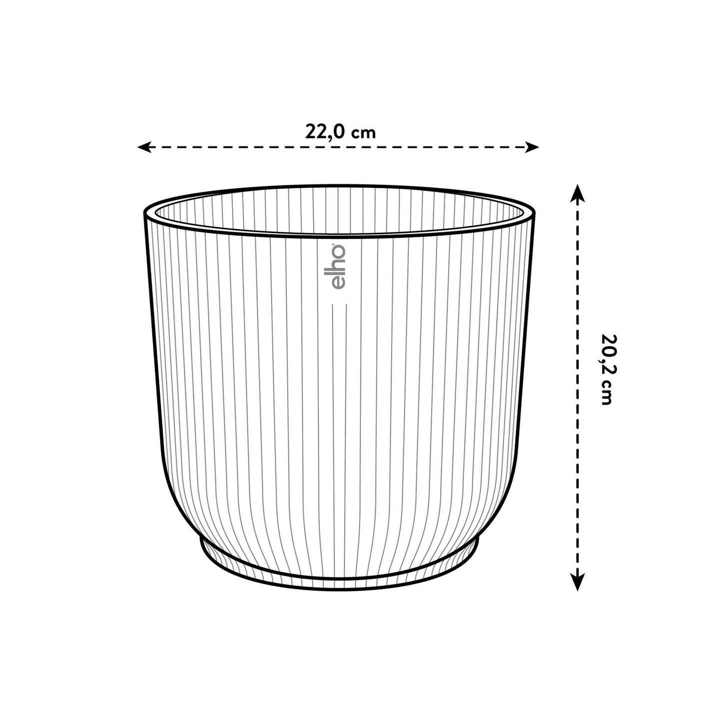 Elho Vibes Fold Round Blumentopf Rosé D22 x H20 cm