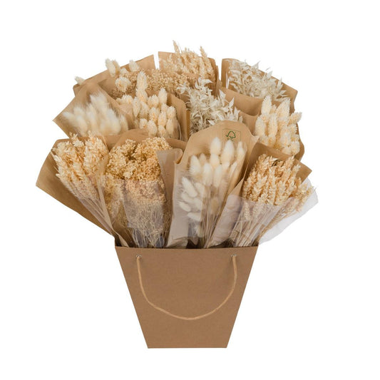 Getrockneter Blumenmix Weiß 50 cm – Eleganter Trockenstrauß
