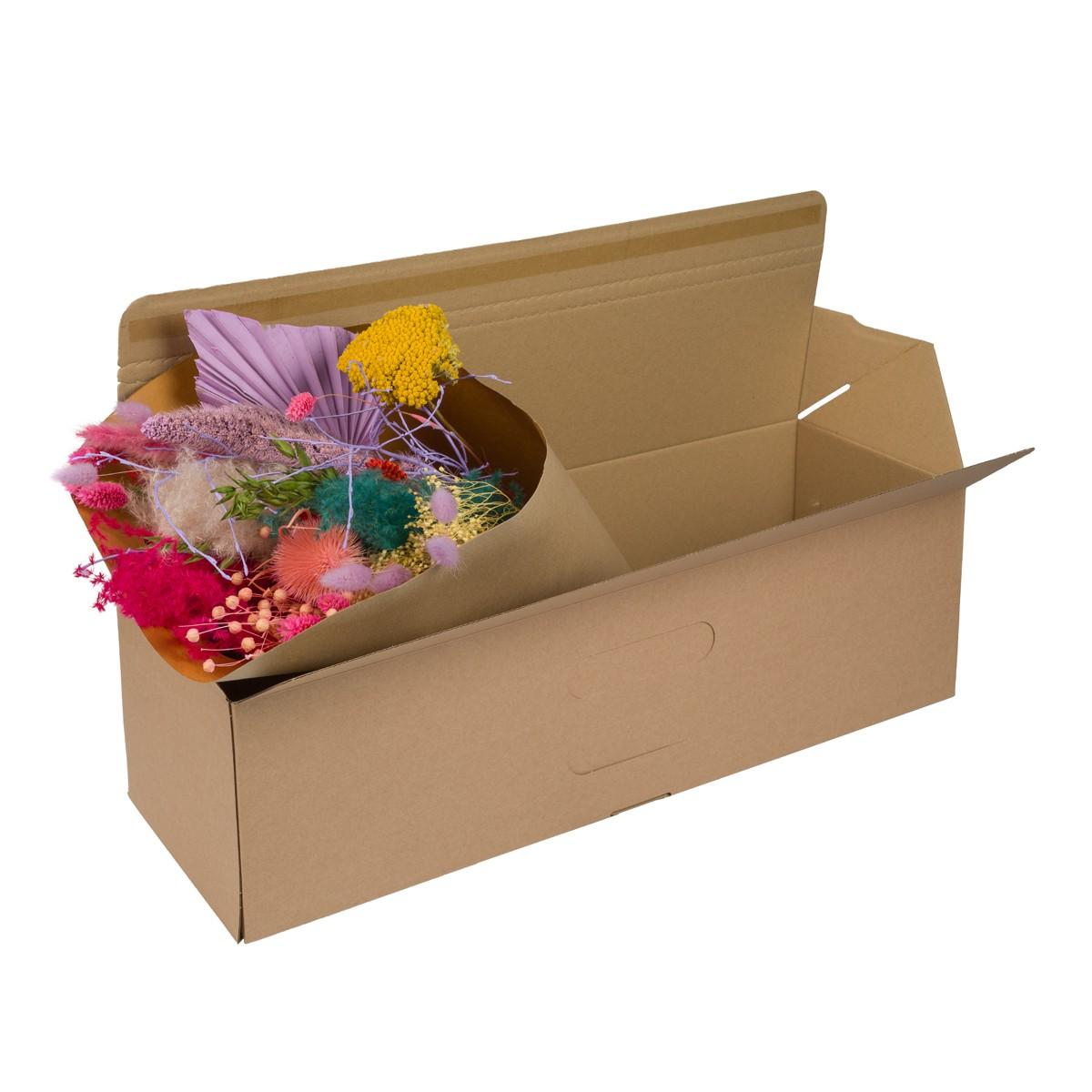Getrocknete Blumen Bouquet in Geschenkbox – Pastellfarben, 60 cm