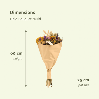 Trockenblumenstrauß Feldblumen Multi – langlebige Naturdeko