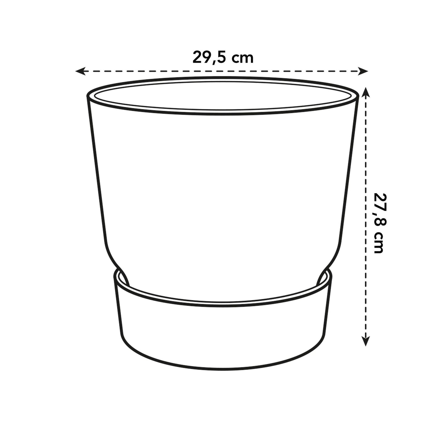 elho Greenville Rundtopf Weiß – Ø30 x H28 cm, pflegeleicht & modern