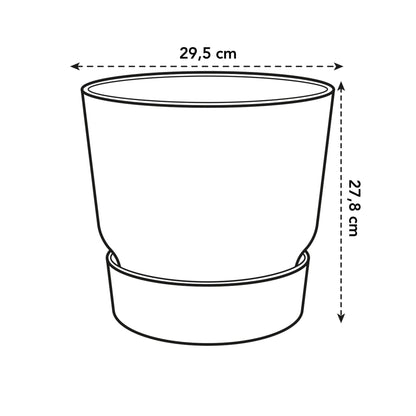 elho Greenville Rundtopf Weiß – Ø30 x H28 cm, pflegeleicht & modern