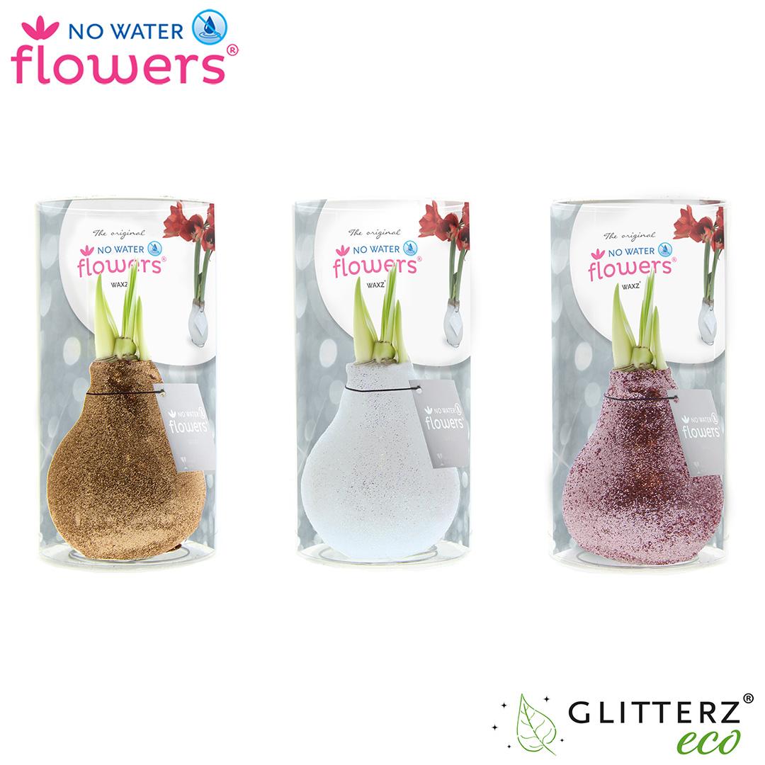 No Water Flowers Glitterz Charm Mix – 3er Set Ø7 cm